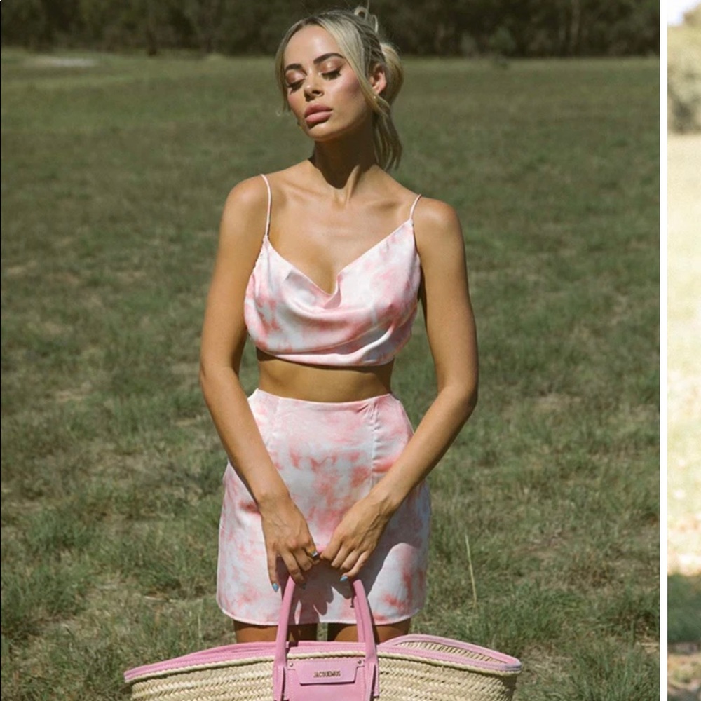Sabo Skirt x Em Davies Blush Tie Dye Skirt and Halter Top